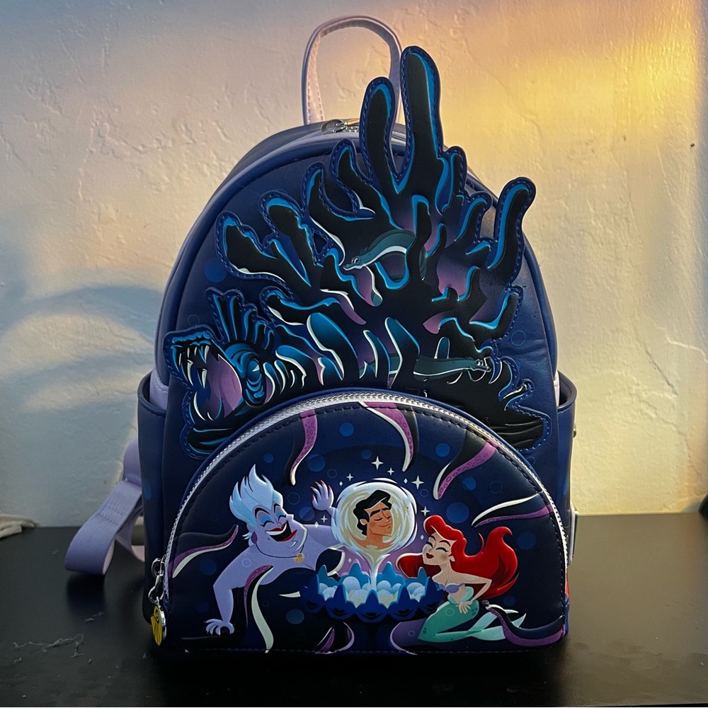 NWT Loungefly Disney’s The Little Mermaid Ursula’s Lair Glow Mini Backpack